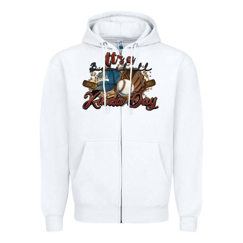 It's A Baseball Kinda Day Zipper Hoodie by HowdyJamesFarm | Teevron