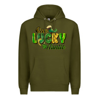 Army Green One Lucky Auntie St. Patrick's Day Premium Hoodie - CowGirlArtShop