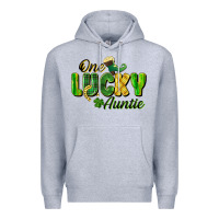 Heather Grey One Lucky Auntie St. Patrick's Day Premium Hoodie - CowGirlArtShop