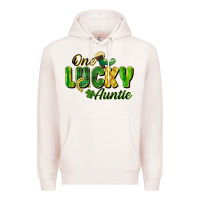 Pale Pink One Lucky Auntie St. Patrick's Day Premium Hoodie - CowGirlArtShop