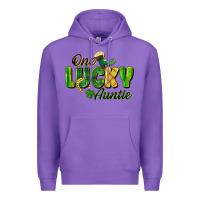 Purple One Lucky Auntie St. Patrick's Day Premium Hoodie - CowGirlArtShop