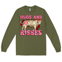 Army Green hugs and kisses charolais bull Long Sleeve Tee - RanaPortraitStore