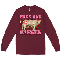 Burgundy hugs and kisses charolais bull Long Sleeve Tee - RanaPortraitStore