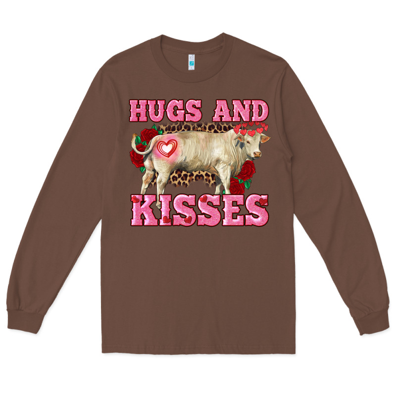 Hugs And Kisses Charolais Bull Long Sleeve Tee by RanaPortraitStore | Teevron