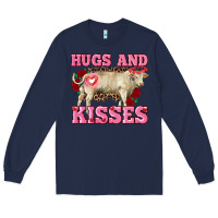 Navy hugs and kisses charolais bull Long Sleeve Tee - RanaPortraitStore