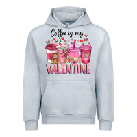 Heather Grey Coffee Is MY Valentine Urban Hoodie - CowhideDigitalArt