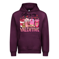 Mauve Wine Coffee Is MY Valentine Urban Hoodie - CowhideDigitalArt