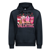 Navy Coffee Is MY Valentine Urban Hoodie - CowhideDigitalArt