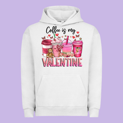 Coffee Is My Valentine Urban Hoodie Designed By Cowhidedigitalart