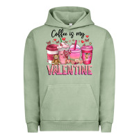 Pigment Oil Green Coffee Is MY Valentine Urban Hoodie - CowhideDigitalArt