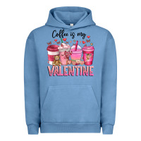 Pigment Pebble Blue Coffee Is MY Valentine Urban Hoodie - CowhideDigitalArt