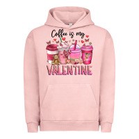 Pigment Salmon Coffee Is MY Valentine Urban Hoodie - CowhideDigitalArt
