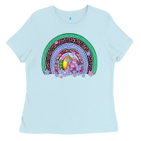 Baby Blue easter egg rainbow Ladies Tee - Artiststas