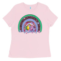 Bubblegum Pink easter egg rainbow Ladies Tee - Artiststas