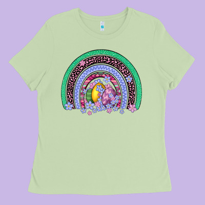 Easter Egg Rainbow Ladies Tee Designed By Artiststas