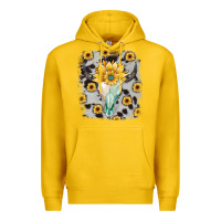 Lemon cowhide sunflower gemstone bull skull Premium Hoodie - JahusDesignShop
