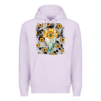 Lilac cowhide sunflower gemstone bull skull Premium Hoodie - JahusDesignShop