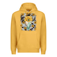 Mustard cowhide sunflower gemstone bull skull Premium Hoodie - JahusDesignShop