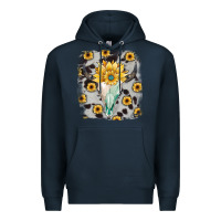 Navy cowhide sunflower gemstone bull skull Premium Hoodie - JahusDesignShop