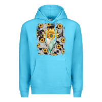 Ocean Blue cowhide sunflower gemstone bull skull Premium Hoodie - JahusDesignShop