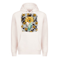 Pale Pink cowhide sunflower gemstone bull skull Premium Hoodie - JahusDesignShop