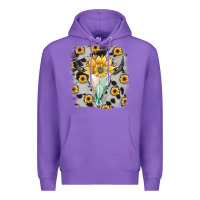 Purple cowhide sunflower gemstone bull skull Premium Hoodie - JahusDesignShop