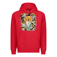 Red cowhide sunflower gemstone bull skull Premium Hoodie - JahusDesignShop