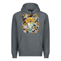 Rock cowhide sunflower gemstone bull skull Premium Hoodie - JahusDesignShop