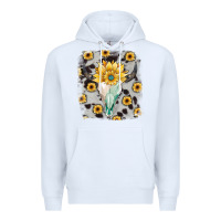 White cowhide sunflower gemstone bull skull Premium Hoodie - JahusDesignShop