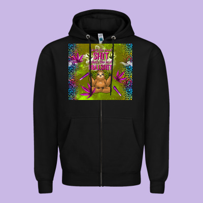 Inhale The Good Shit Exhale The Bad Bullshit Zipper Hoodie Designed By Tumblerdesignbyshophia