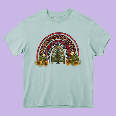 Rainbow Tree Heavy Core Tee Designed By Adodesignshop