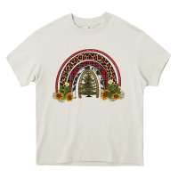Cream rainbow tree Heavy Core Tee - AdoDesignShop
