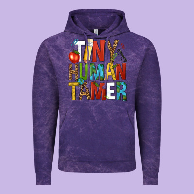 Tiny Human Tamer Vintage Hoodie Designed By Nancycooperartshop
