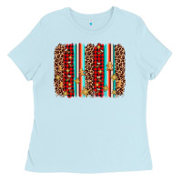 Baby Blue christmas socks cookie leopard brushstroke Ladies Tee - AdoDesignShop