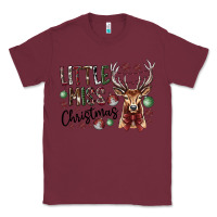 Burgundy little miss christmas Classic Tee - CowhideDigitalArt