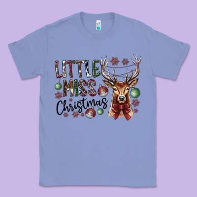 Little Miss Christmas Classic Tee Designed By Cowhidedigitalart