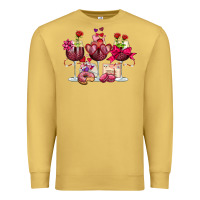 Antique Gold valentine's day wine glasses Premium Sweatshirt - OliviaCreatesArt