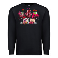 Black valentine's day wine glasses Premium Sweatshirt - OliviaCreatesArt