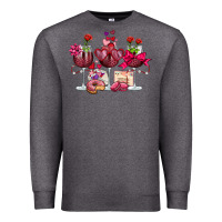 Charcoal Heather valentine's day wine glasses Premium Sweatshirt - OliviaCreatesArt