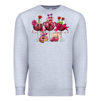 Heather Grey valentine's day wine glasses Premium Sweatshirt - OliviaCreatesArt