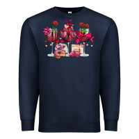 Navy valentine's day wine glasses Premium Sweatshirt - OliviaCreatesArt