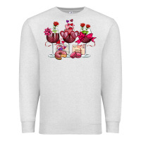 Oatmeal Heather valentine's day wine glasses Premium Sweatshirt - OliviaCreatesArt
