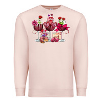 Pale Pink valentine's day wine glasses Premium Sweatshirt - OliviaCreatesArt