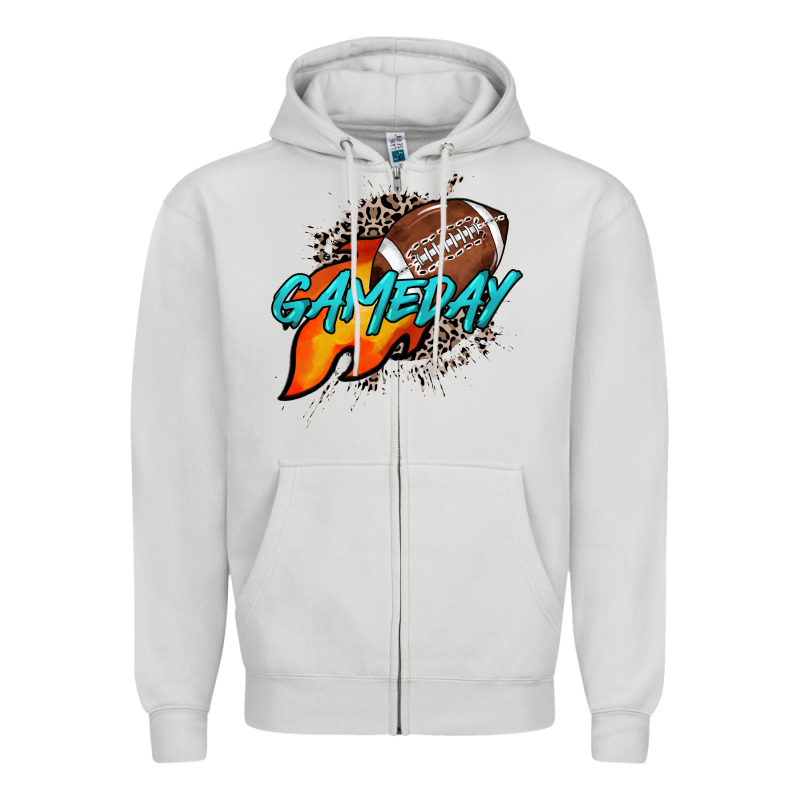 Game Day Leopard Fire And Ball Zipper Hoodie by HowdyJamesFarm | Teevron