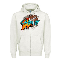Oatmeal Heather Game day leopard fire and ball Zipper Hoodie - HowdyJamesFarm