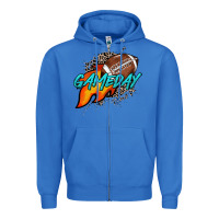 True Royal Game day leopard fire and ball Zipper Hoodie - HowdyJamesFarm