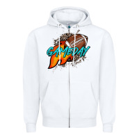 White Game day leopard fire and ball Zipper Hoodie - HowdyJamesFarm