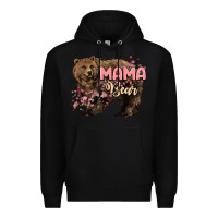 Black Mama bear mother's day Premium Hoodie - HowdyJamesFarm