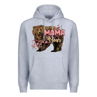 Heather Grey Mama bear mother's day Premium Hoodie - HowdyJamesFarm