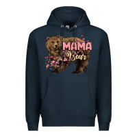 Navy Mama bear mother's day Premium Hoodie - HowdyJamesFarm
